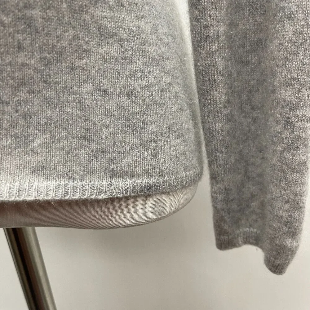Geneva Women's‎ Pull-over Turtleneck Sweater Petite Light Gray 100% Cashmere LS